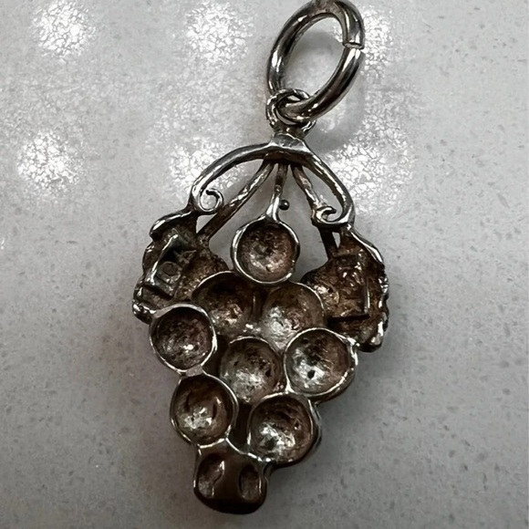 14K 10K Solid White Gold Grapes Pendant - Picture 2 of 5